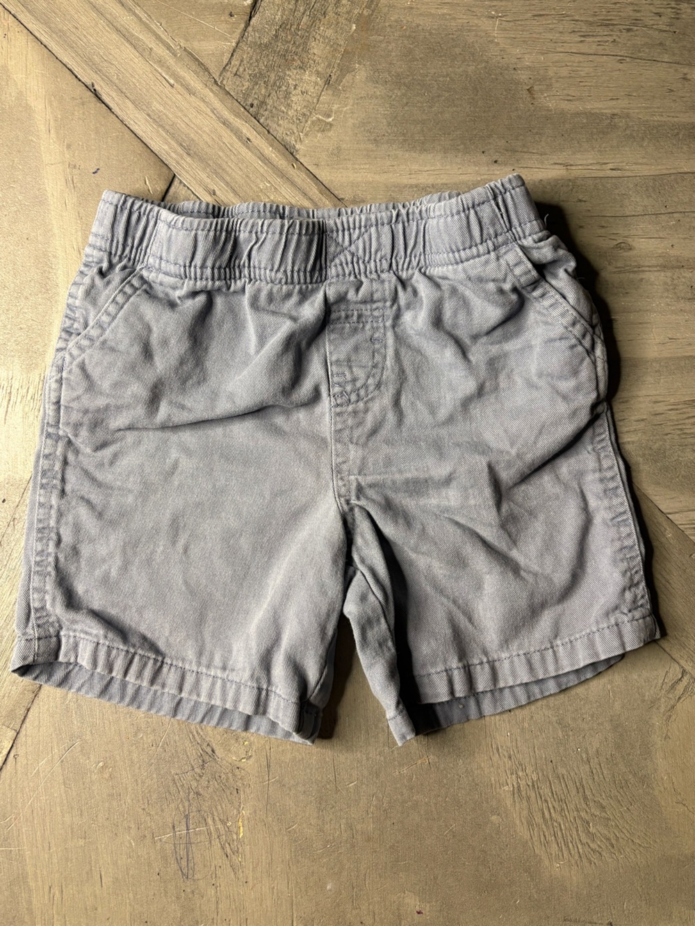 Wrangler Light Gray Elastic Waist Cotton Shorts